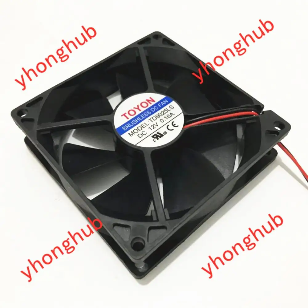 Тойон TD9025LS DC 12V0.16A Размеры: 90x90x25 мм 2 провод Сервер вентилятор охлаждения|Кулеры и