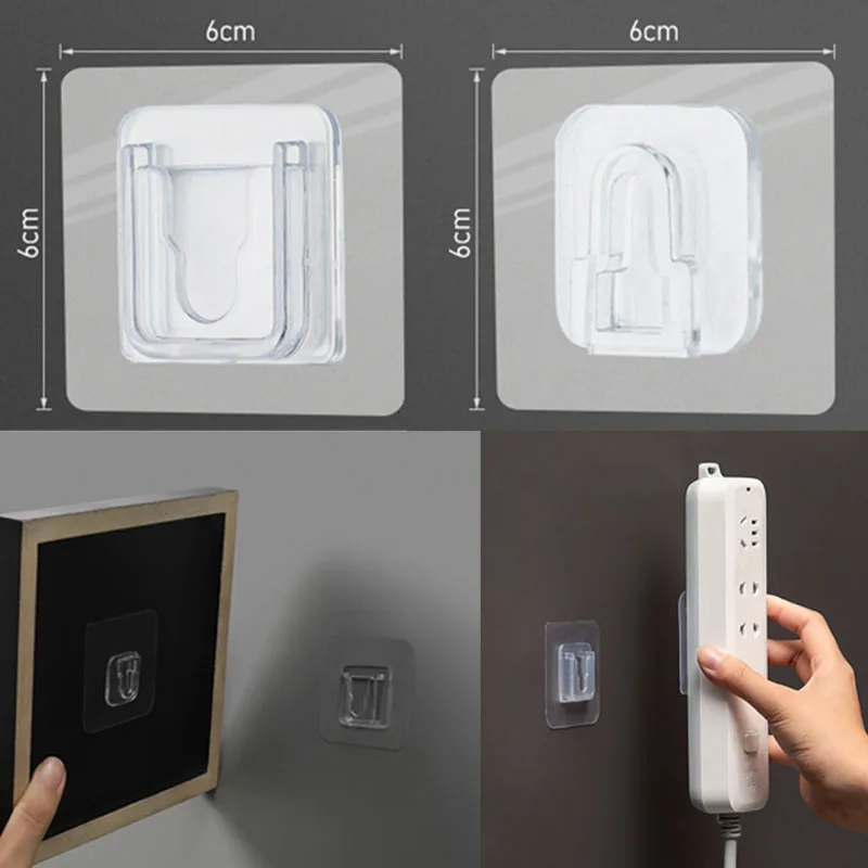

12 pairs Transparent Double-sided Wall Hooks Strong Load Hanger Sucker Kitchen Bathroom Suction Cup Wall Organizer Holder Hooks