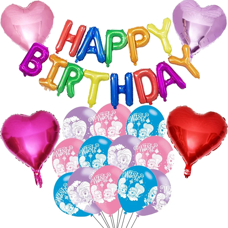 1 комплект блестящие и сверкающие латексных шаров в форме сердца принцессы