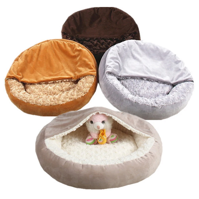 

Plush Dog House Round Bed Sofas for Cats Dogs Kitten Puppy Chihuahua Sleep Cave Warm Small PetsHamster Medium Dogs Kennel
