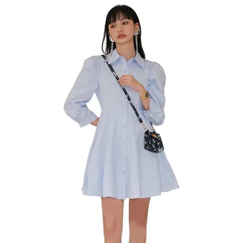 

2021 new spring women's fashion age reduction skirt foreign style thin temperament dress A-line skirt