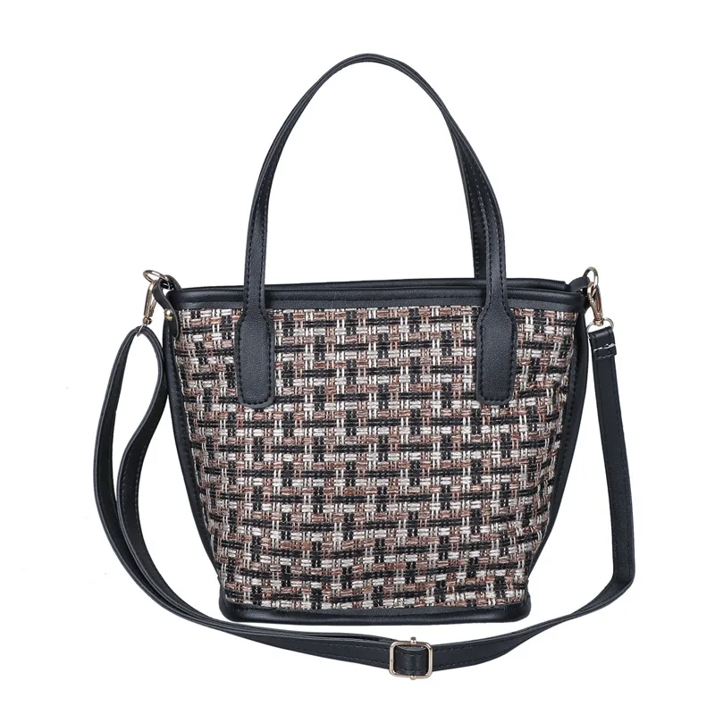 

Large capacity tote bag new fashion fashion shoulder bag slung women's bag foreign style woven bag