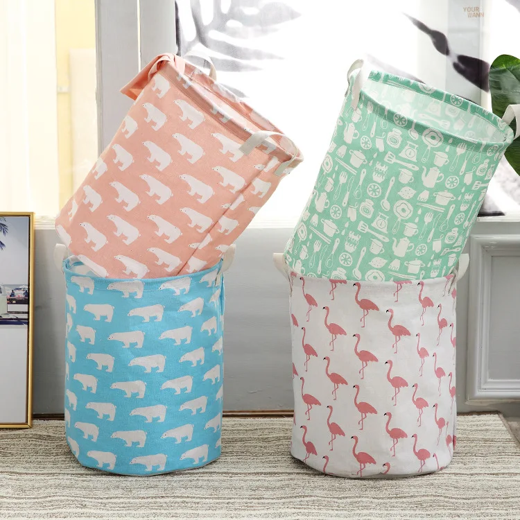 

1Pc Cartoon Cloth Art Folding Geometry Dirty Clothes Toys Storage Bucket Household Storage Basket Dirty Clothes Laundry Basket