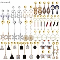 guemcal 2pcs fashionable personality long geometric insect baby elephant pendant ear piercing jewelry