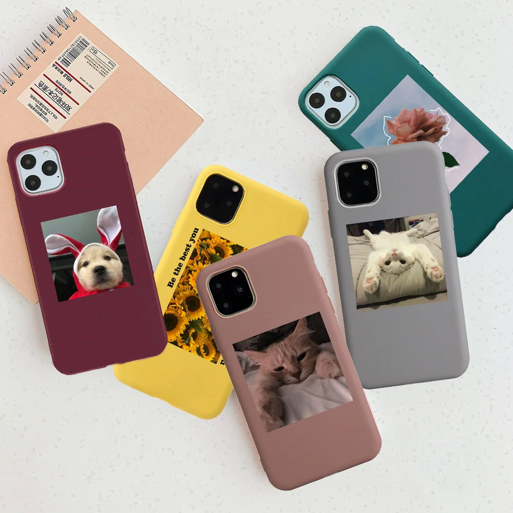 Мягкий чехол из ТПУ с милым котом для телефона iPhone 11 Pro MAX Apple 12 XS Max XR X 7 8 6S SE 2020 7Plus