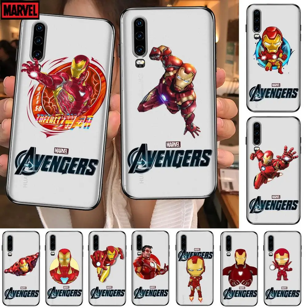 

2021 Cool Iron Man Anime Phone Case For Huawei p50 P40 P30 P20 P10 P9 P8 Lite E Pro Plus Etui Coque Painting Hoesjes comic