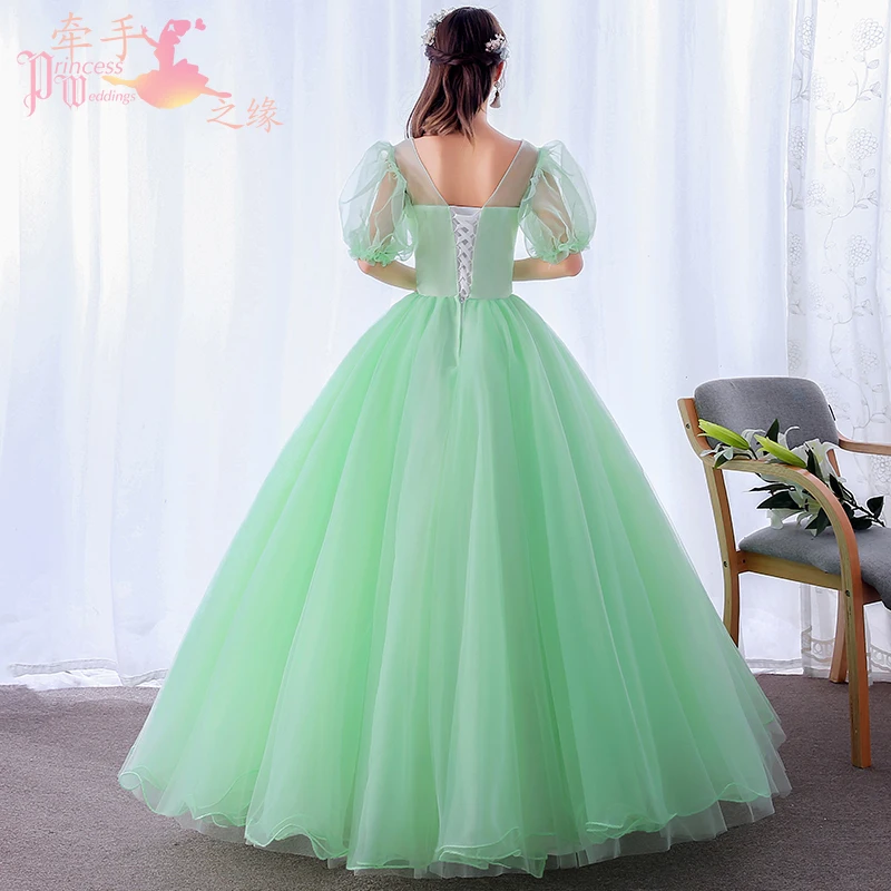 Зеленые пышные платья для Quinceanera милое платье с бисером 16 бальных нарядов дня