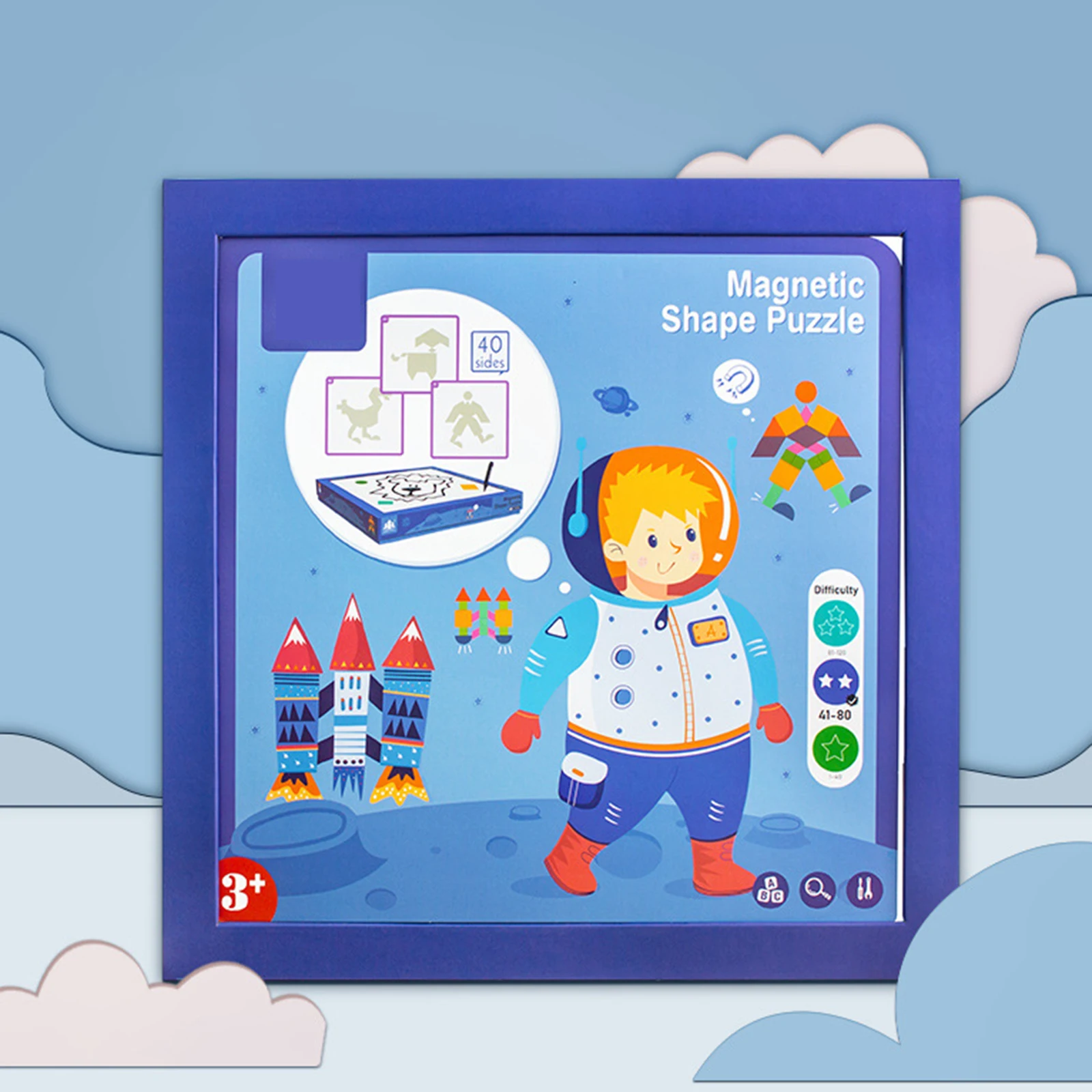 

Baby early education puzzle magnetic puzzle 1-2-3 year old boys and girls magnetic intelligence children's wooden toys