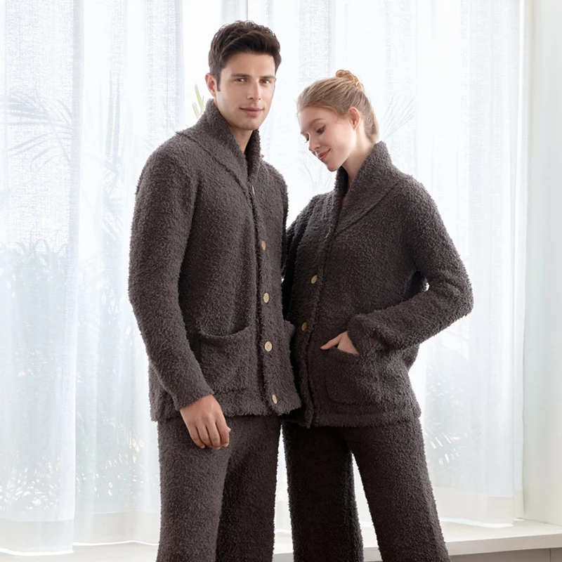 Женские и мужские унисекс супер мягкий эластичный вязаный на пуговицах пуху