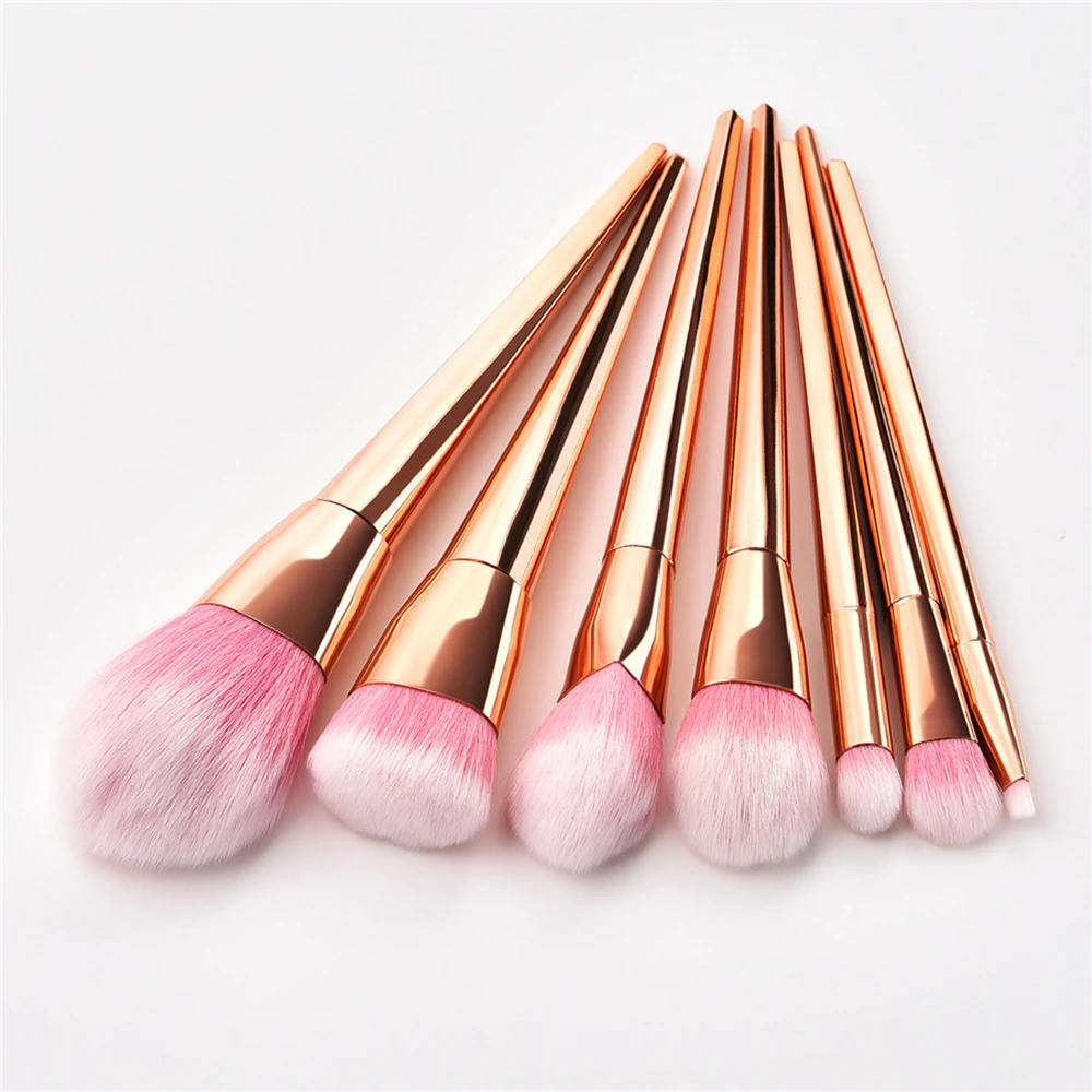 7pcs 4/7 шт мягкие щетинки кисти для макияжа Набор алмазной Макияж Кисти Инструменты пудры тени для бровей Косметическая щеточка набор - Handle Color: 7pcs