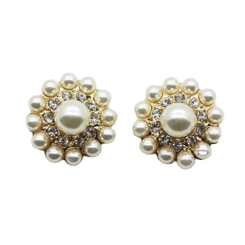 Искусственный жемчуг цвета слоновой кости стразы пуговицы 26 мм сплав ручка для