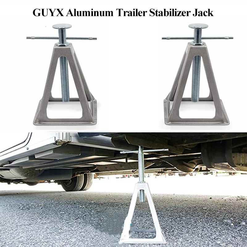 

1/2/4 Packs 6000lbs Aluminum Trailer Stabilizing Jacks Adjustable from 11 to 17 inches for Level RV Trailer Or Camper