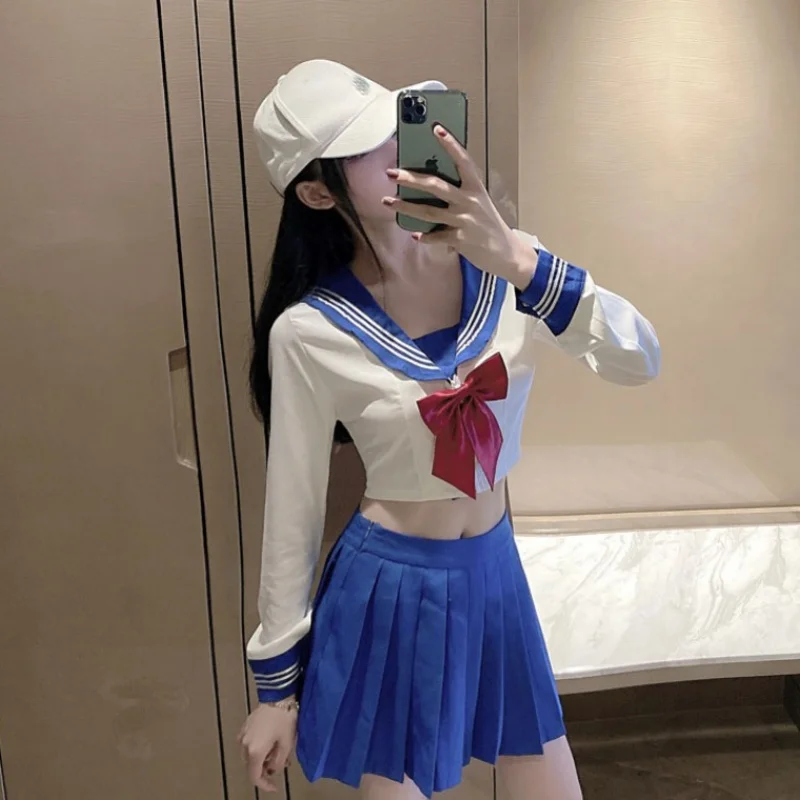 Sleepwear Women Sexy Pajamas Japanese Korean JK Suit School Uniform High School Sailor Navy Cosplay Costumes Student Girls Wear