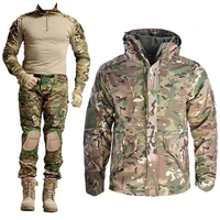 men outdoor tactical jacketpantsshirts with pads hunting coat hooded combat uniform military tactical airsoft paintball suits