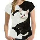 Летняя одежда для мальчиков и девочек, футболка с 3D принтом кота, индивидуальная футболка с коротким рукавом, очень милая котенка с коротким рукавом, 2021