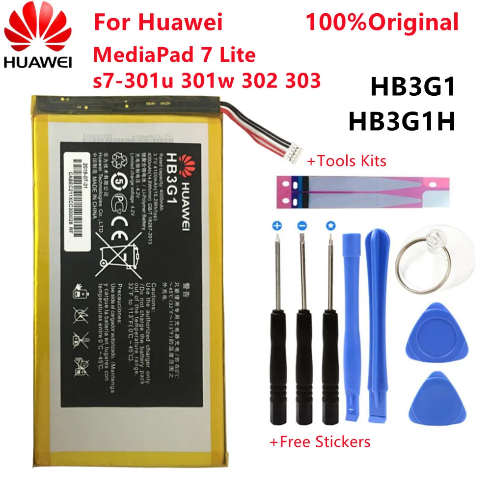 

Оригинальный аккумулятор Hua wei HB3G1 & HB3G1H 100% мАч для Huawei MediaPad 7 Lite s7-301u 4000 Вт 301 302, аккумуляторы для планшетных ПК
