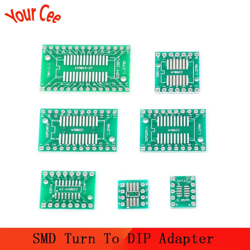 10 шт. SMD Поворотный адаптер преобразователь пластина PCB плата комплект SOP MSOP SSOP TSSOP