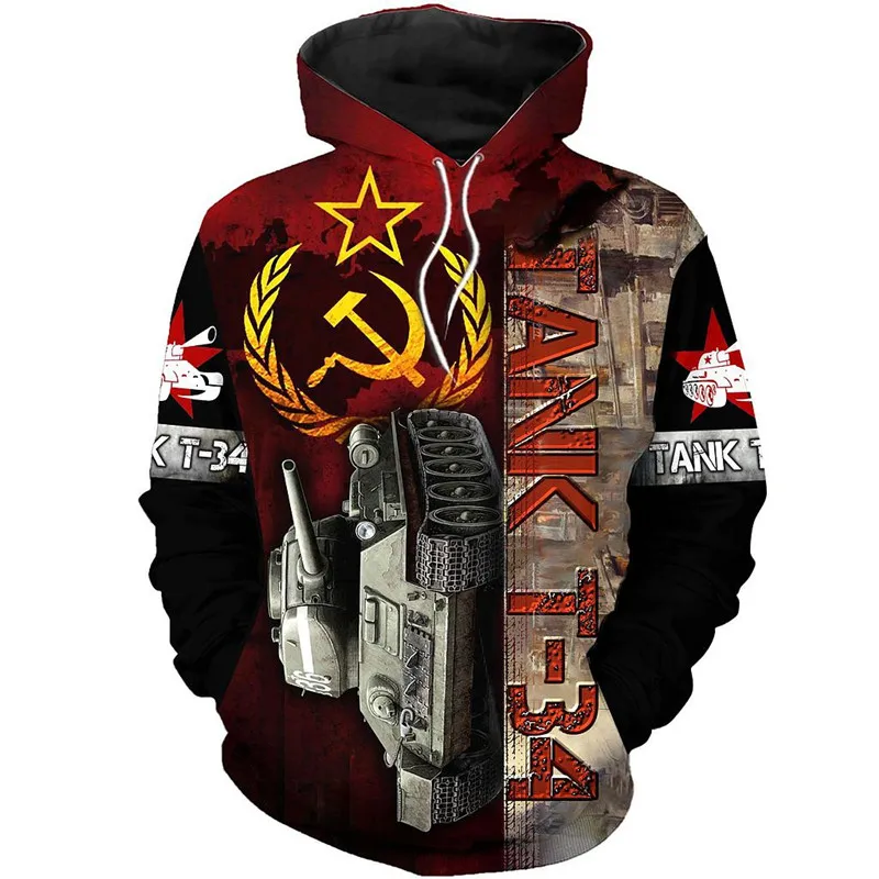 

Soviet tank T34 3D full print fashion casual Street hip hop hoodie-005 Soviet tank t 34 3D full print