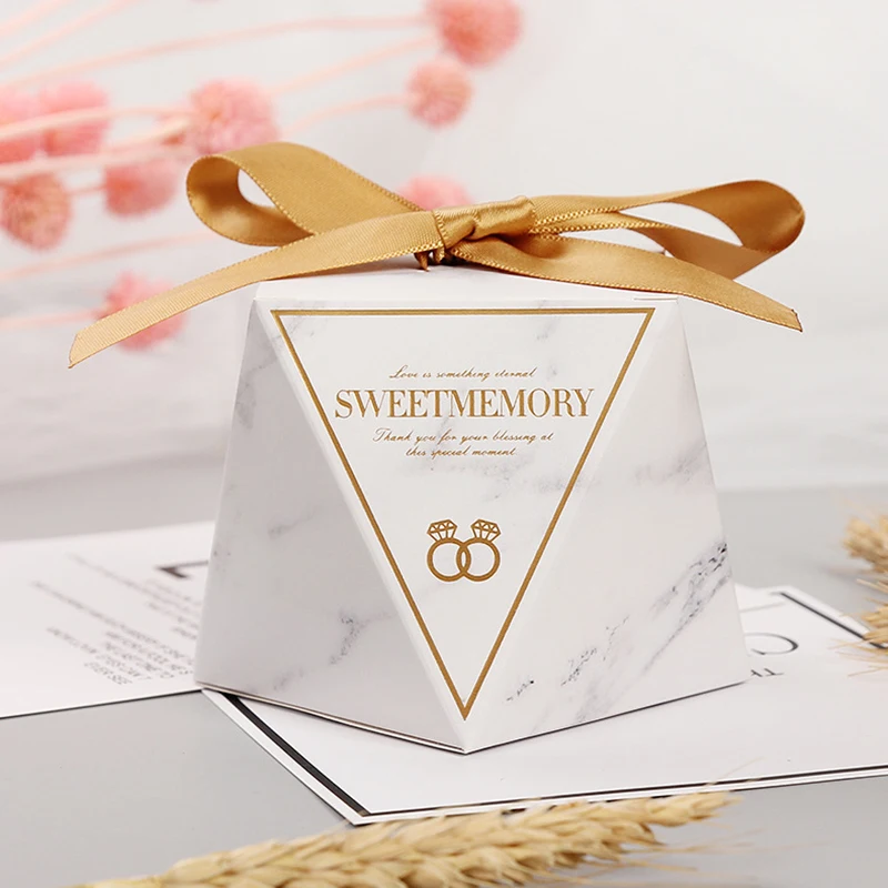 Новые мраморные алмазные свадебные сувениры и милые подарочные пакеты коробка