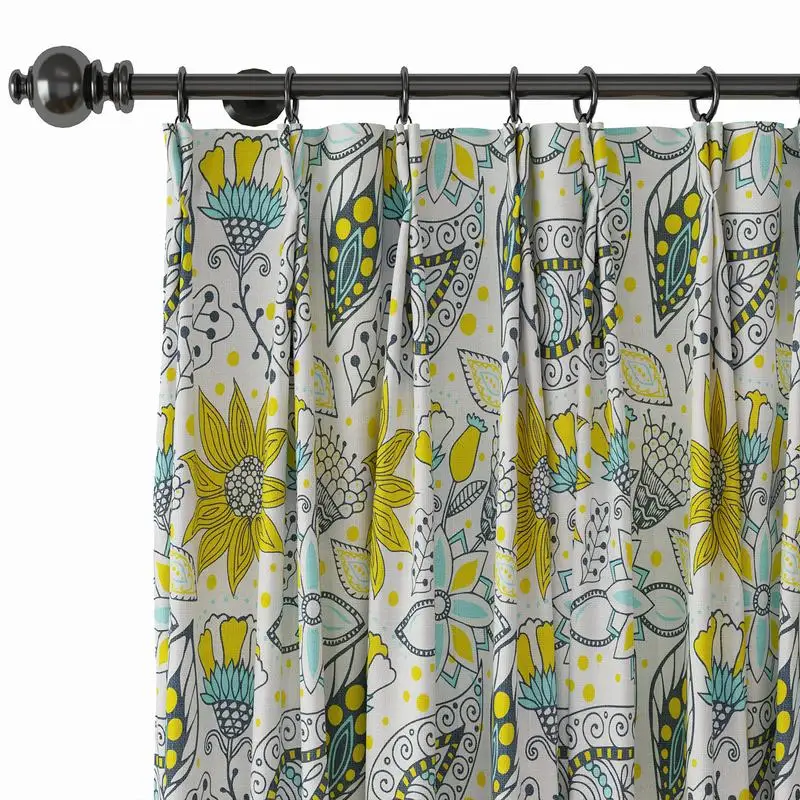 

Pinch Pleat Nickel Grommet Print Blackout Curtain Drapery with Liner ChadMade Aimee (1 Panel) Size and Header Type Custom