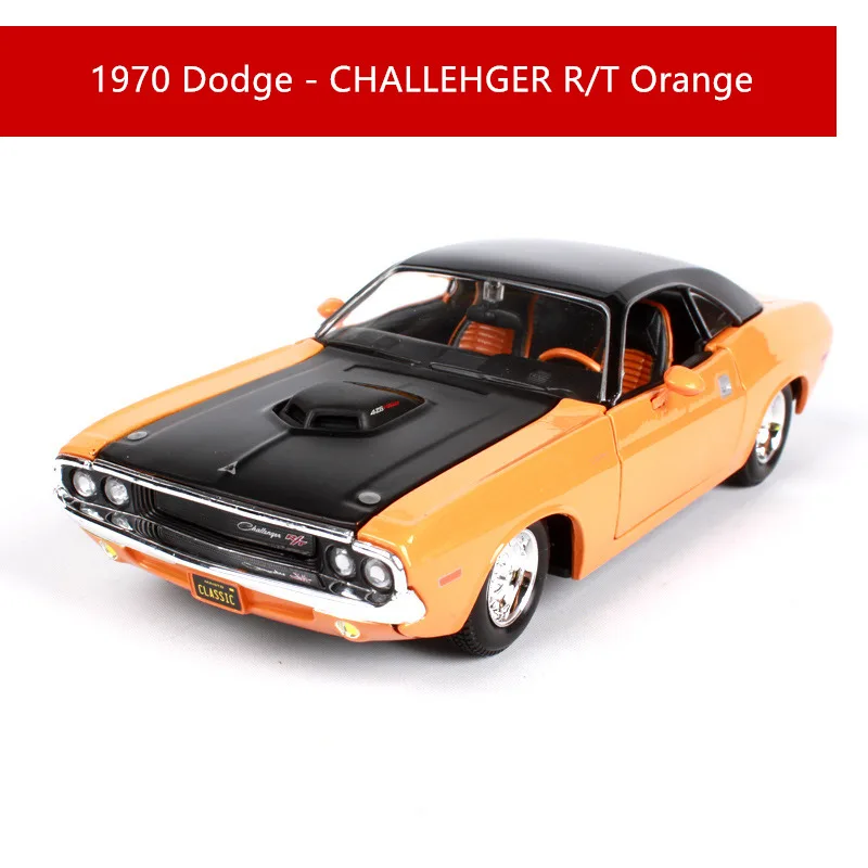 Maisto 1:24 2008 Dodge Challenger имитация сплава Модель автомобиля ремесла украшение Коллекция игрушек инструменты подарок - Цвет: Оранжевый