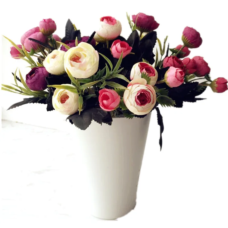 Новое поступление искусственные Чайные розы букет полуоткрытые цветы камелии