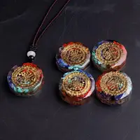 12pcs For Wholesale Chakra Natural Stone Necklace Pendants  Crystal Lapis Lazuli Healing Orgone Energy Women Pendulum Amulet