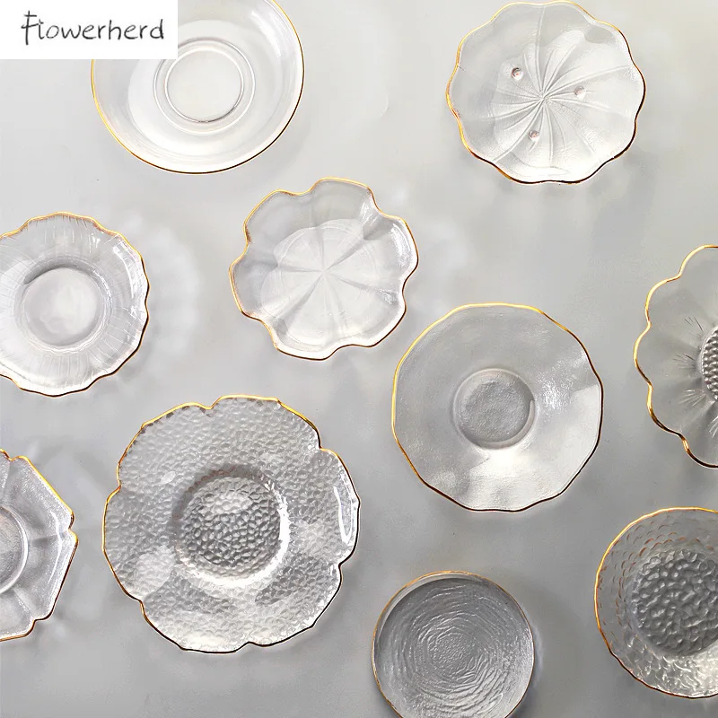 Японский Стиль круглый изоляционный Стекло Чай коврики блюдце посуда Творческий