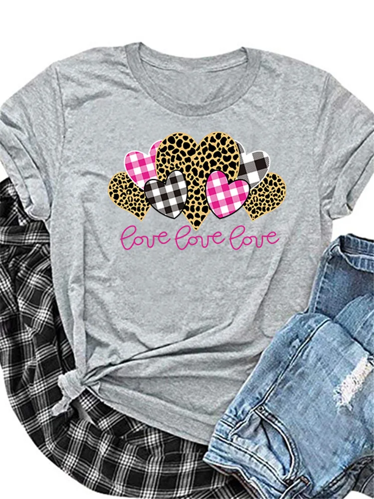 Женские леопардовые зимние сапоги в клетку с принтом сердце Любовь мягкая летняя