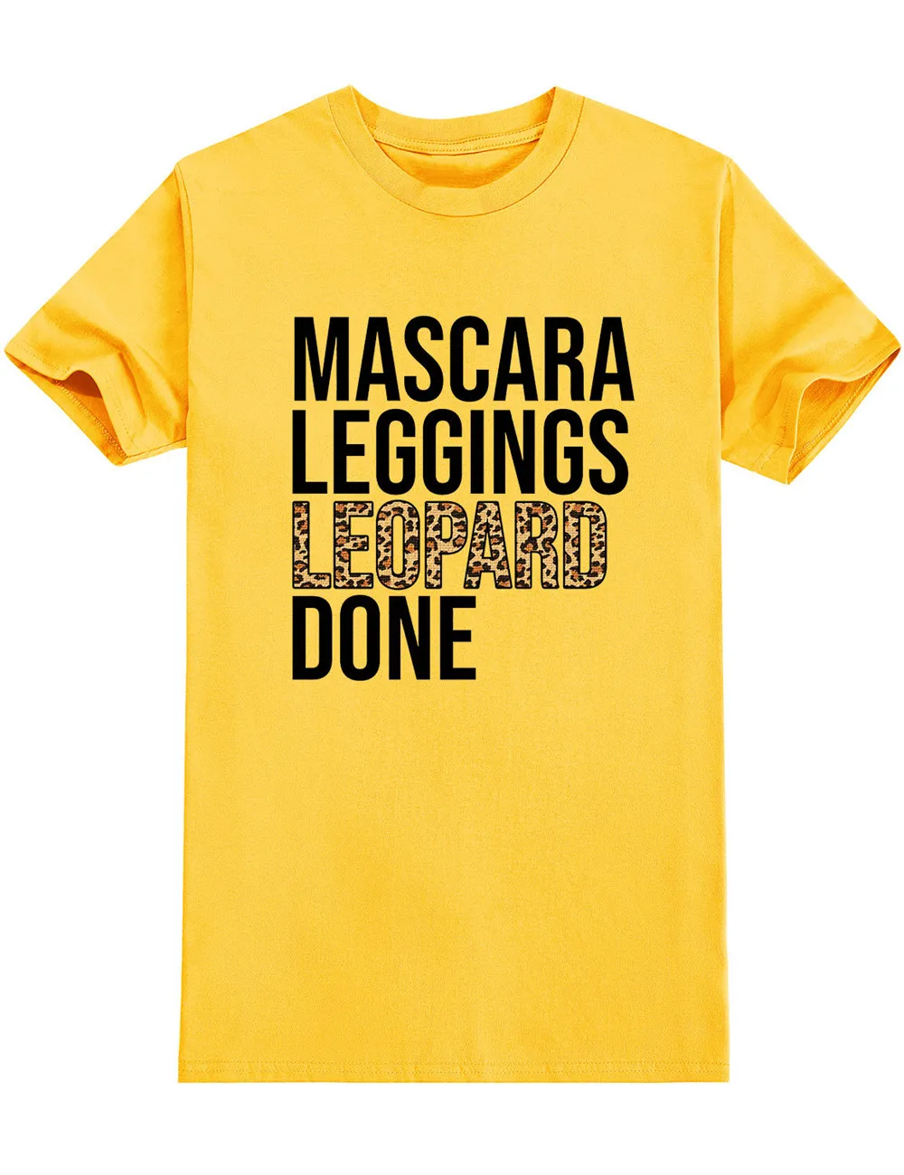 

MASCARA LEGGINGS LEOPARD DONE Letter Print Women Harajuku T shirt O-neck Short Sleeve Vintage T-shirt Female Mothers Day Tshirt