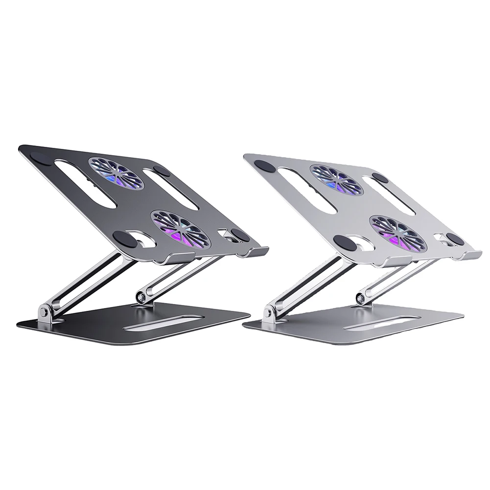 

Aluminum Alloy Adjustable Laptop Stand Computer Bracket Lifting Cooling Holders with Cooling Fan Computer Accessories