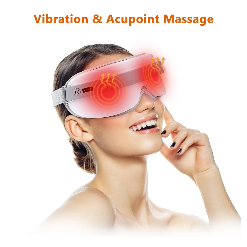 

Eye Massager Electric Bluetooth Vibration Fatigue Relieve Eye Care Device Hot Compress Massage Glasses For Tired Eyes