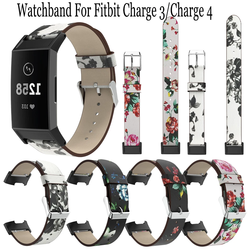 

Genuine Leather watchband strap For Fitbit Charge 3 smart watch wristband replace High quality bracelet band For Fitbit Charge 4