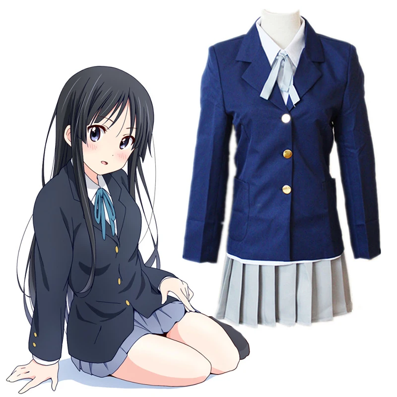 

Anime K On Cosplay Costumes Mio Akiyama Cosplay Costume School Uniforms Halloween Party Yui Hirasawa Azusa Nakano Costume