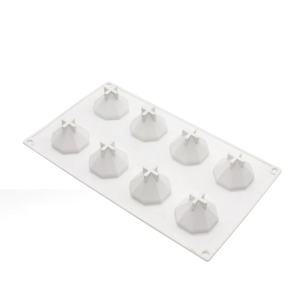 

8 Cavity Diamond Cake Mold Diamond Shape Silicone Mousse Mold Valentine's Day Weeding Decor Chocolate Cake Mold Ice Tray Mould