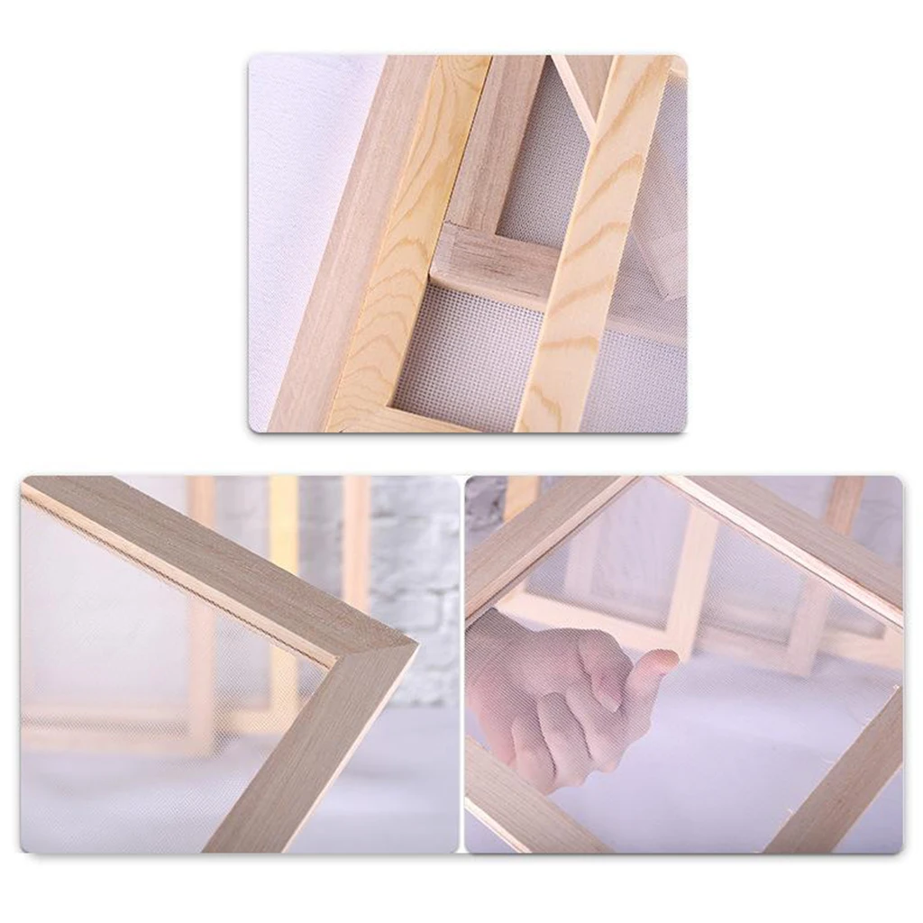 

Retro Paper Making Kit Mould Screen Frame DIY Dried Flowers Art Crafts Handcraft