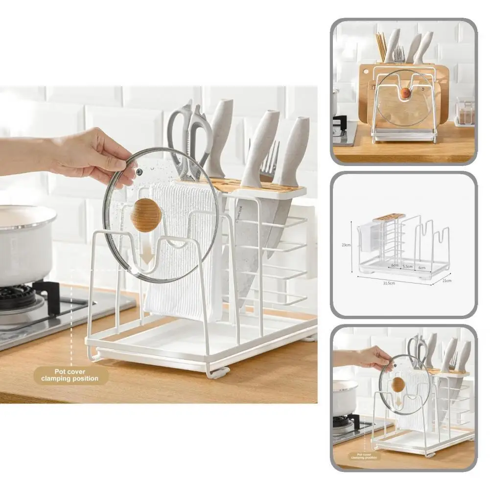 

Стойкая подставка для сушки, стойка для крышек кастрюль, органайзер для разделочной доски, Кованая подставка против царапин