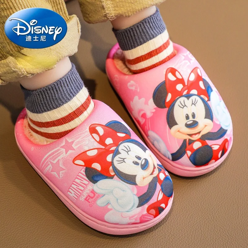 Детские хлопковые тапочки мягкие теплые домашние принцессы Анна Эльза