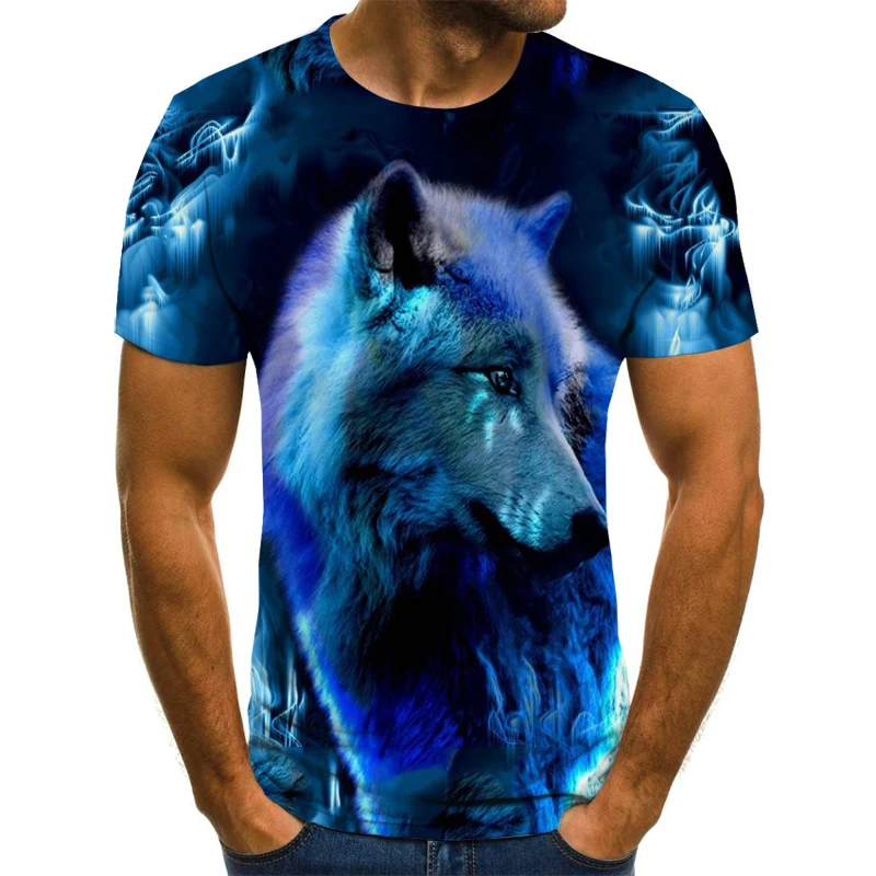 

2020 summer new 3D printed T-shirt animal print men's T-shirt printed casual T-shirt O-neck hip-hop short sleeve size