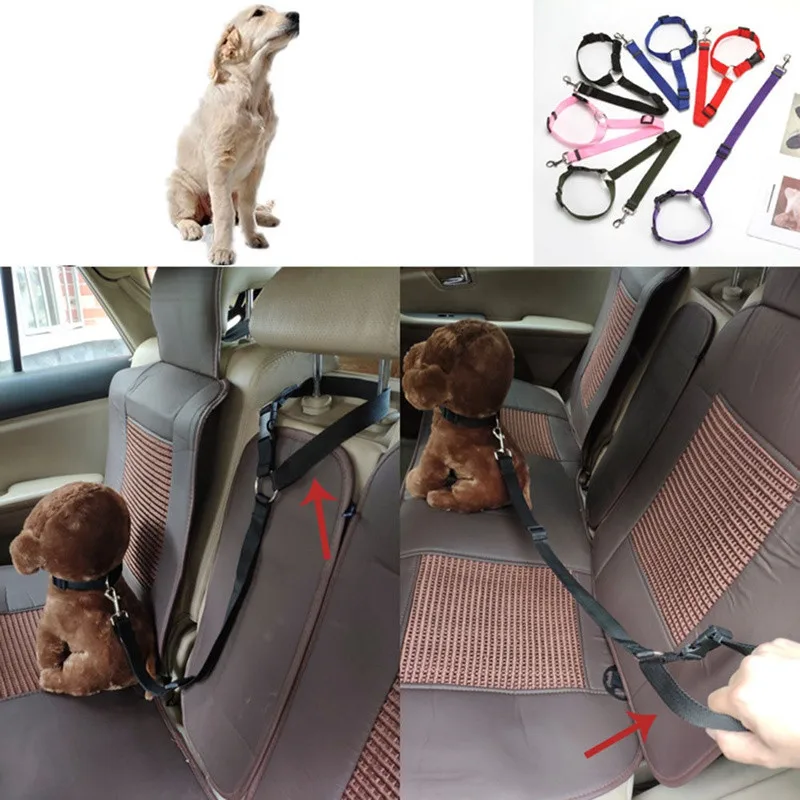 Universal Practical Dog Cat Pet Safety Belt Adjustable Car Seat Harness Leash Travel Clip Strap Lead Auto | Автомобили и