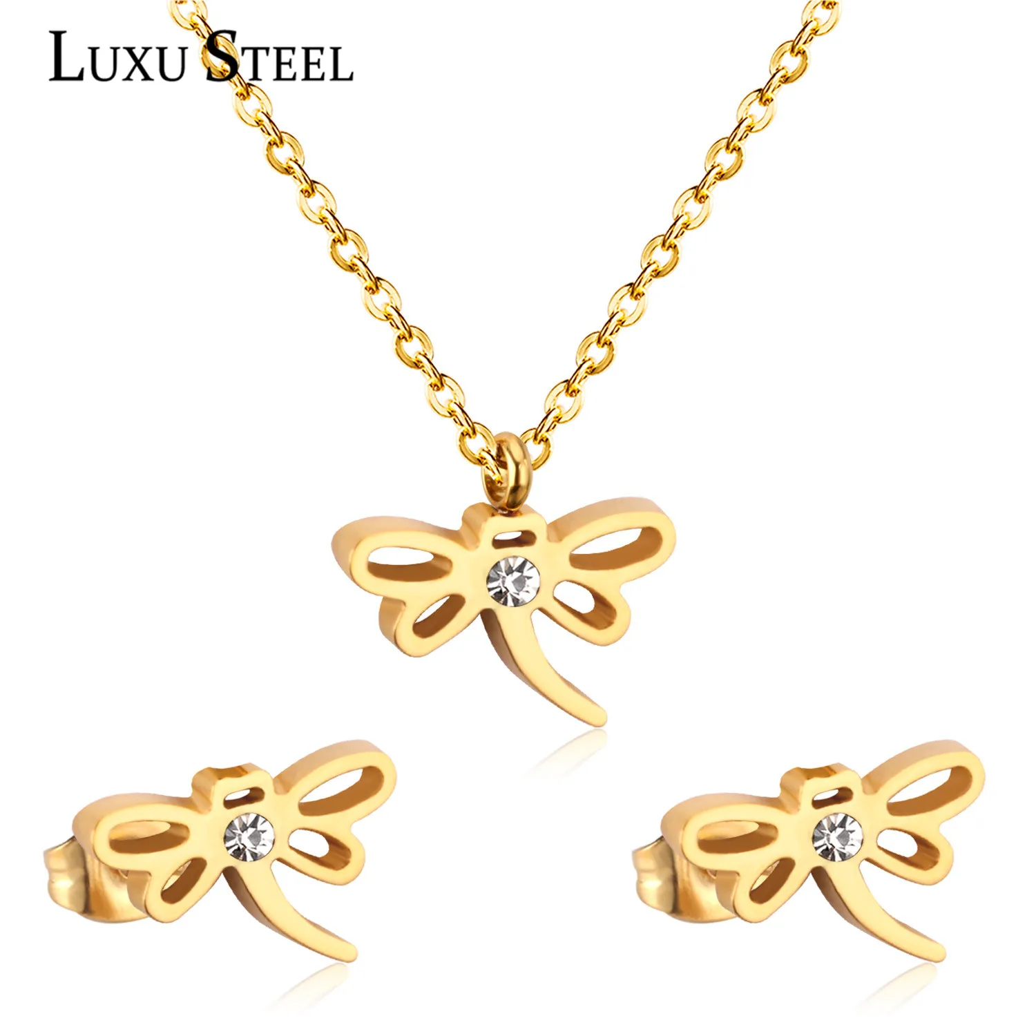 Комплект из колье и серёг нержавеющей стали|Ювелирные наборы| |