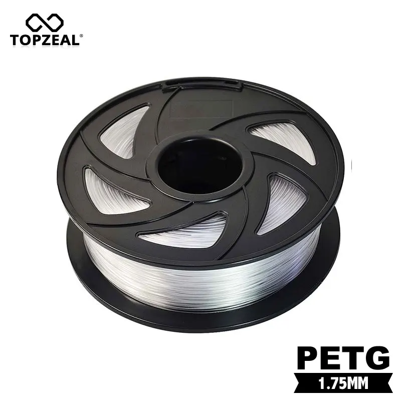 Филамент TOPZEAL для 3D принтера PETG точное измерение +/ 0 02 мм катушка 1 кг прозрачный