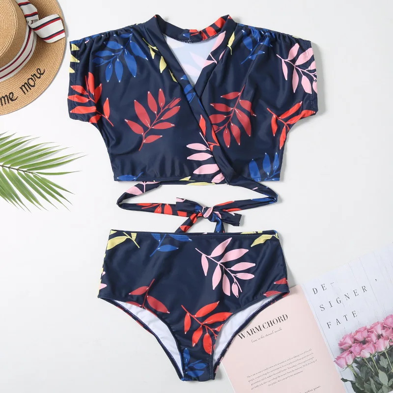 

2020 women's split swimsuit sexy Print Bikini gathered Bikini Swimsuit