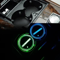 car led shiny water cup pad groove mat luminous coasters atmosphere light lamp for hummer h1 h2 h3
