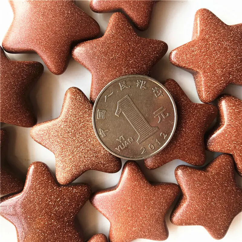 

30mm Natural Golden Sandstone Crystal Star Shape Stone Meditation Healing Polished Natural Quartz Crystals 1pc