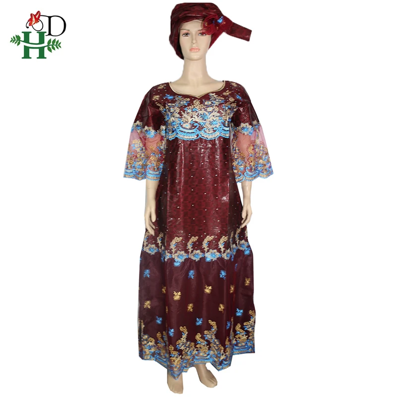 H &amp D платье с африканскими кружевами камнями Дашики платья для женщин Базен riche