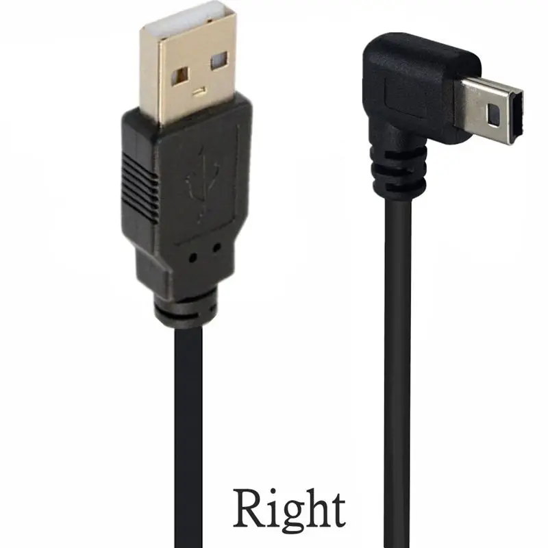 Переходник с USB 2 0 на Mini 5Pin вверх вниз влево вправо Угловой 90 градусов кабель 25 м 5 1