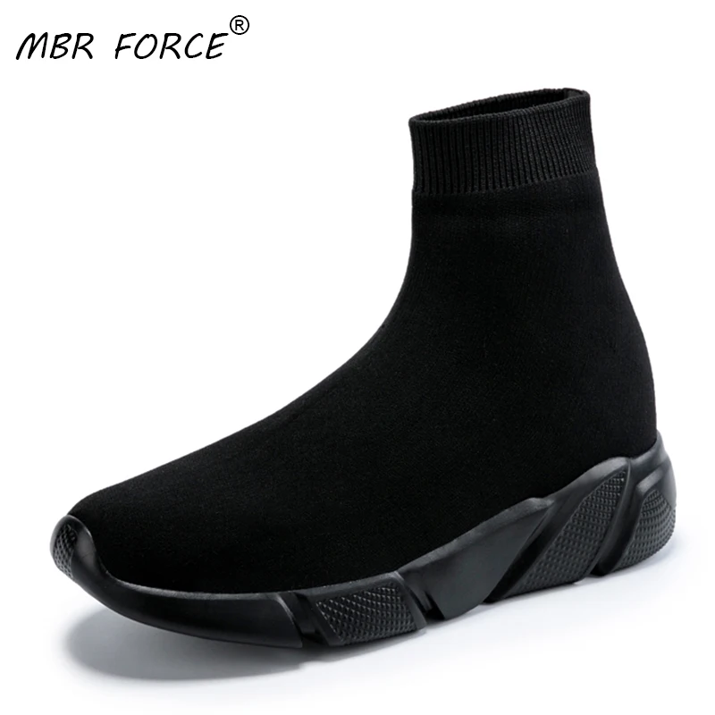 

MBR FORCE 2021 Breathable Ankle Boot Women Socks Shoes Female Sneakers Casual Elasticity Shoes Soft Sole Ladies Fashion Flats