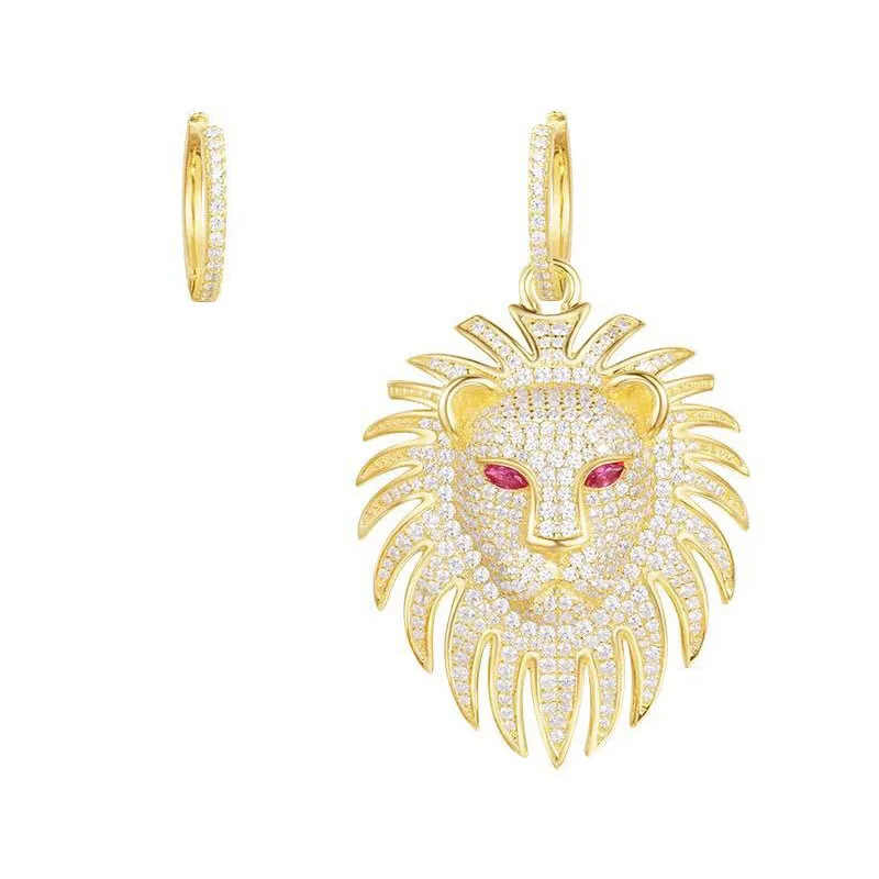 SLJELY Настоящее серебро 925 пробы желтое золото цвет Асимметричные красные глаза