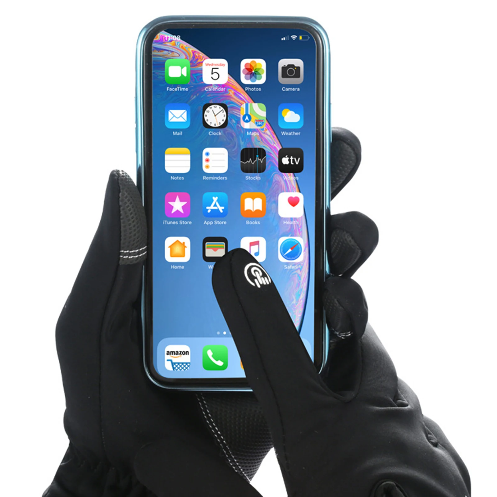 Men's Gloves Waterproof Thickened Winter Polar Fleece Letter Patterns Cycling Skating Skiing Riding Equipment | Аксессуары для